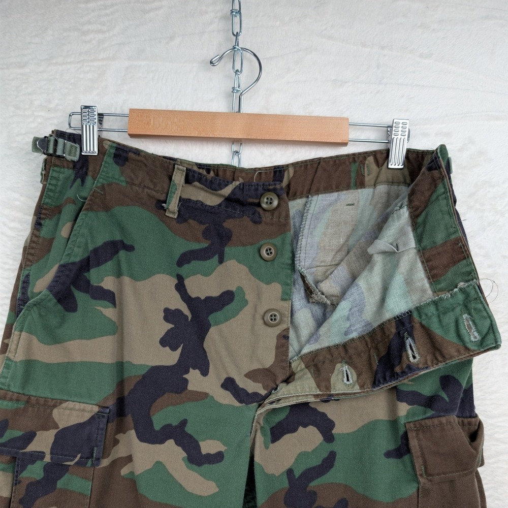 VTG Military Cargo Pants Men 31x35 Green Woodland Camo US Army BDU Surplus 90s